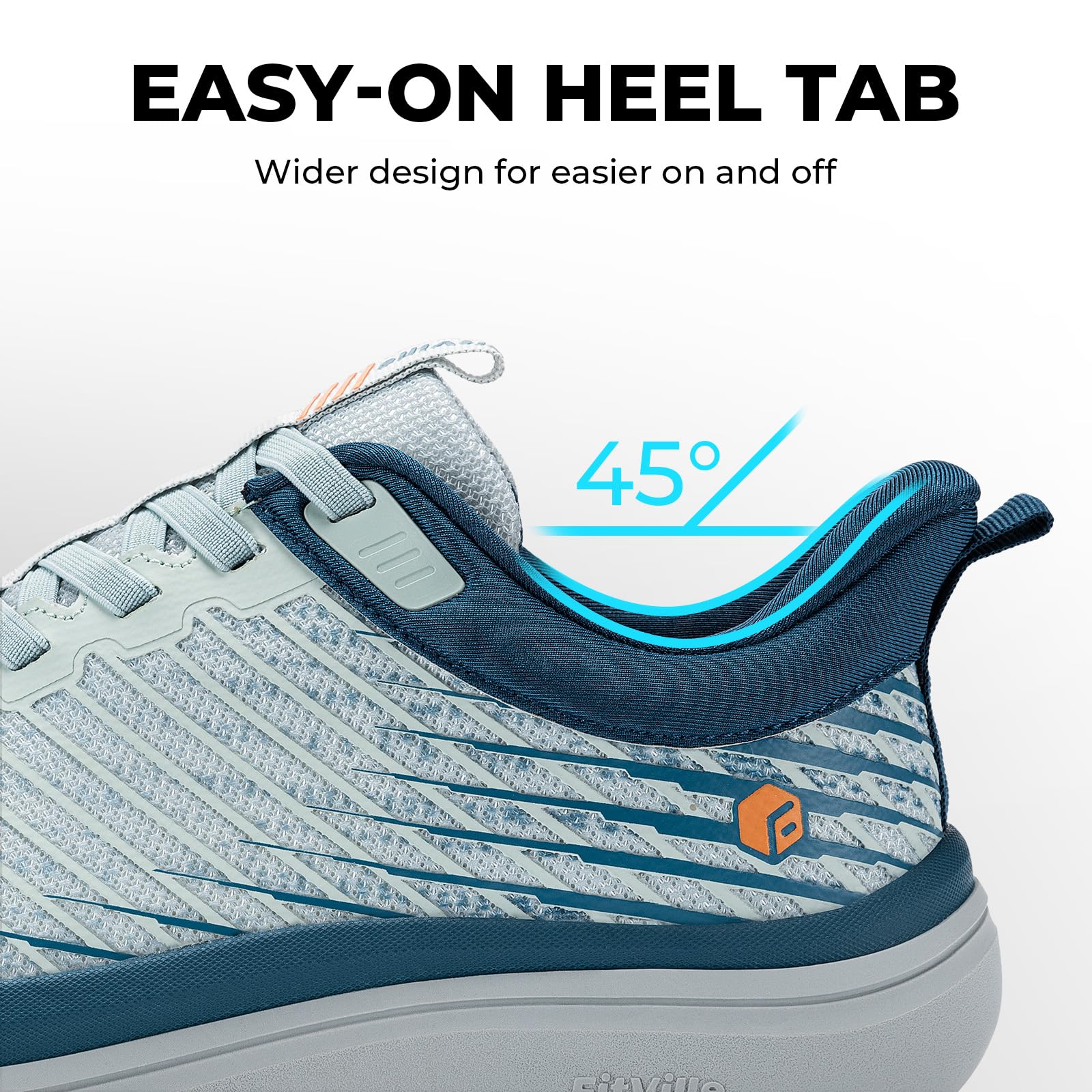 FitVille Men's Extra Wide Walking Shoes Wide Width Breathable Orthopedic Sneakers with Arch Support for Flat Feet Heel Pain Relief