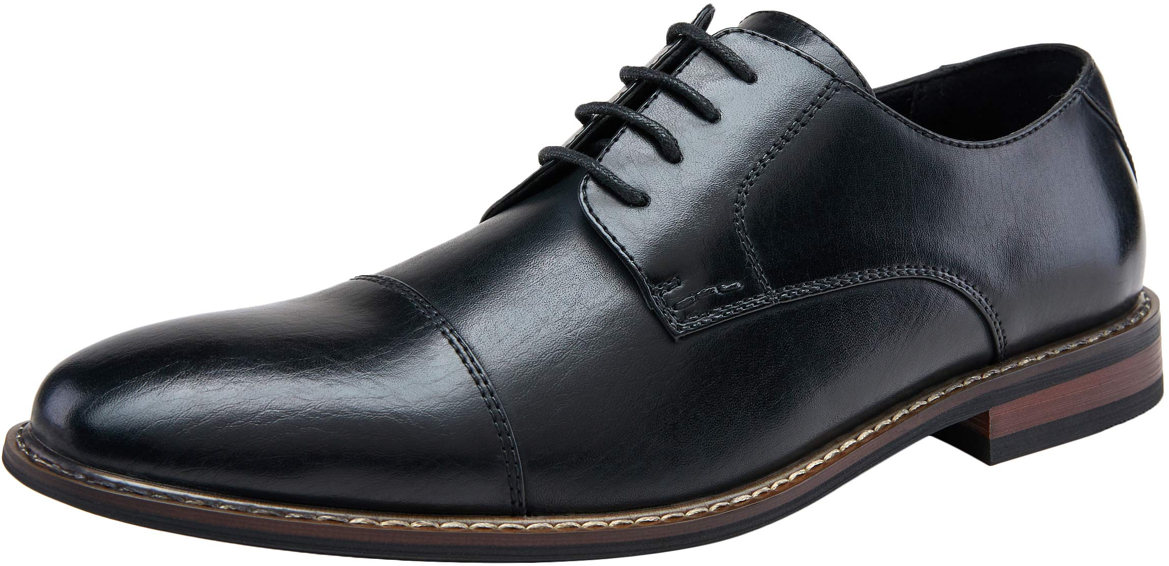 Jousen Men's Dress Cap Toe Shoes Wingtip Brogue Oxfords for Men Business Formal Derby Shoes