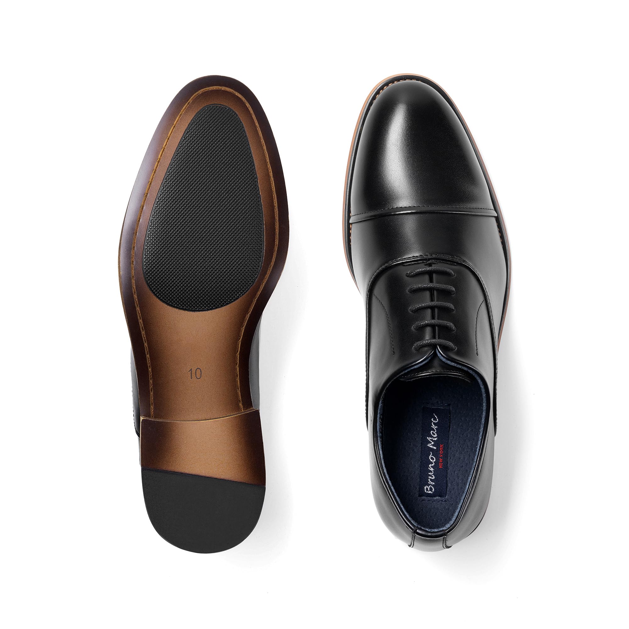 Bruno Marc Men's Lace Up Soft Cap-Toe Formal Dress Shoes