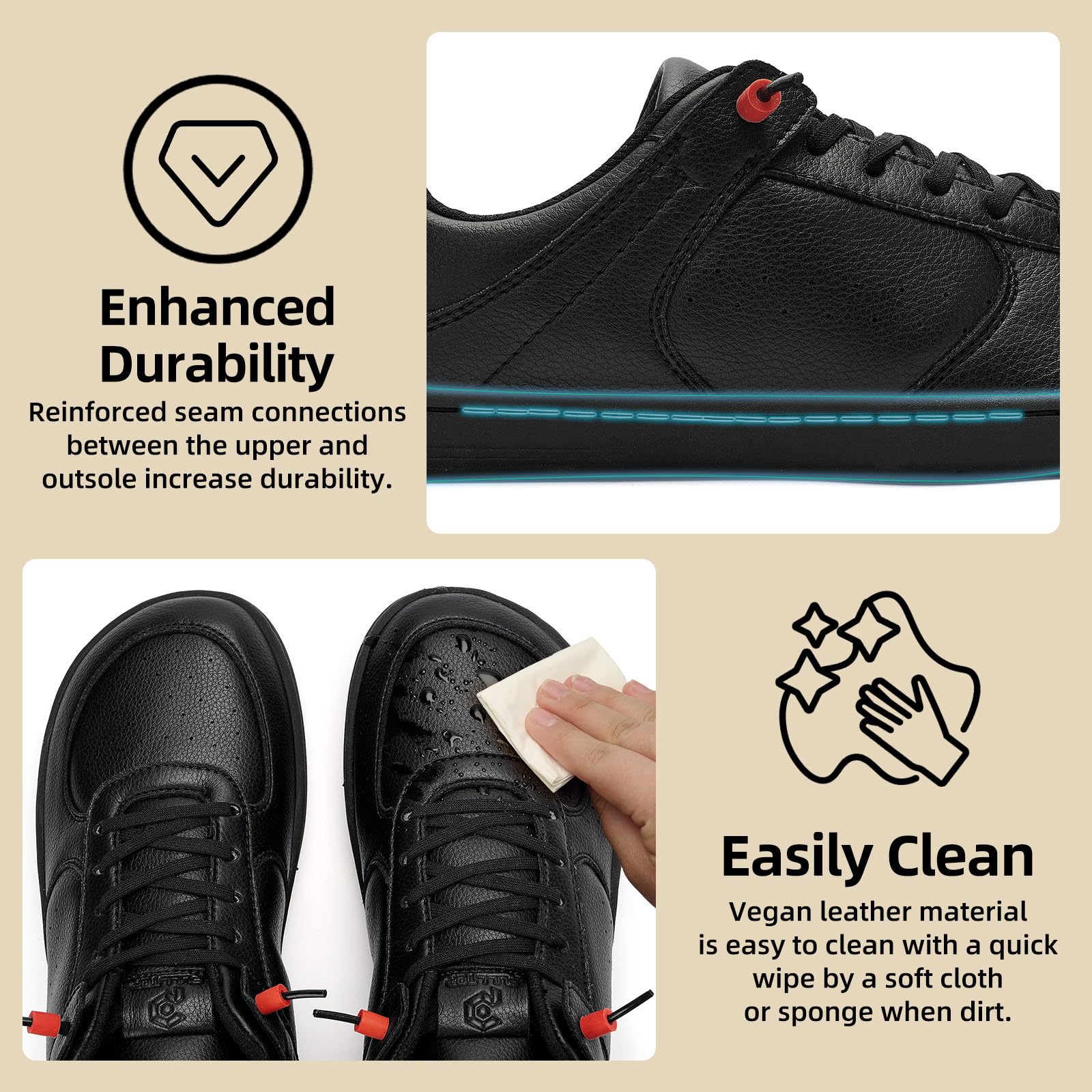 Pulltop Barefoot Wide Toe Box Shoes for Men - Minimalist Barefoot Dress Shoes Sneakers Zero Drop Slip on Walking Non Slip Shoes for Men