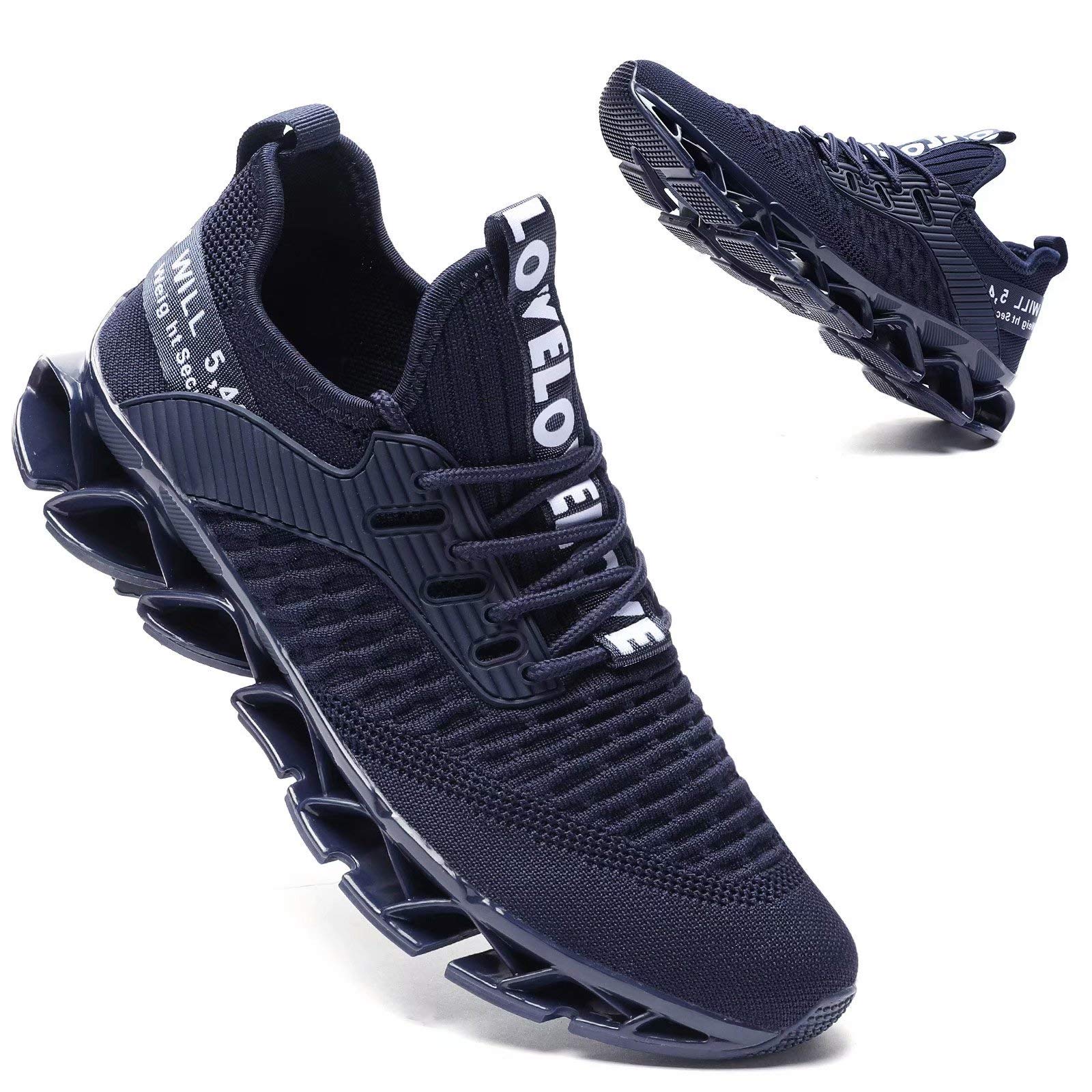 Vooncosir Men's Fashion Sneakers Breathable Mesh Running Shoes Blade Non Slip Soft Sole Casual Athletic Walking Shoes