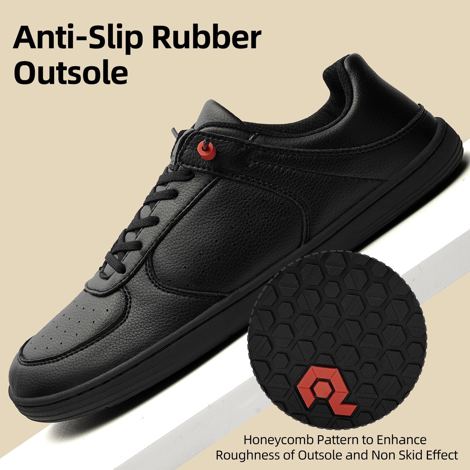 Pulltop Barefoot Wide Toe Box Shoes for Men - Minimalist Barefoot Dress Shoes Sneakers Zero Drop Slip on Walking Non Slip Shoes for Men