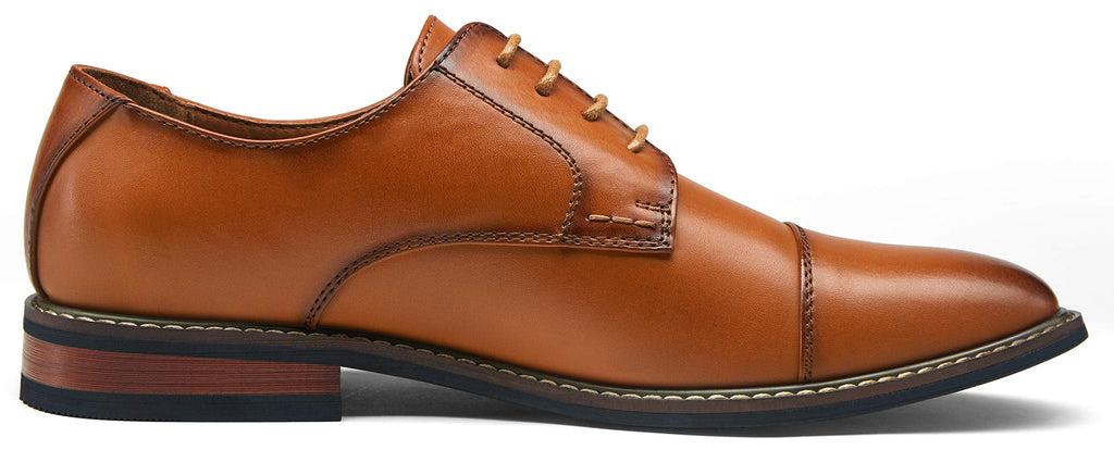Jousen Men's Dress Cap Toe Shoes Wingtip Brogue Oxfords for Men Business Formal Derby Shoes