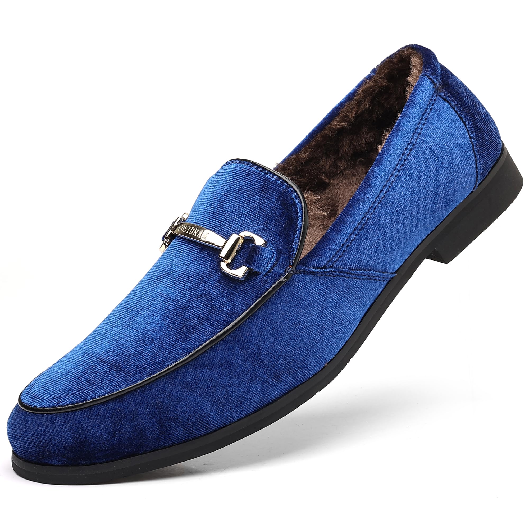 COSIDRAM Mens Dress Shoes Loafers Business Classic Suede Luxury Copper Chain Party Wedding Moccasins for Male