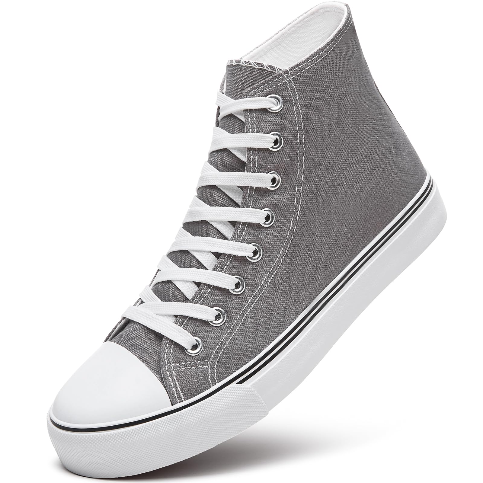 ZGR Men's High Top Canvas Sneakers Lace Up Classic Casual Walking Shoes