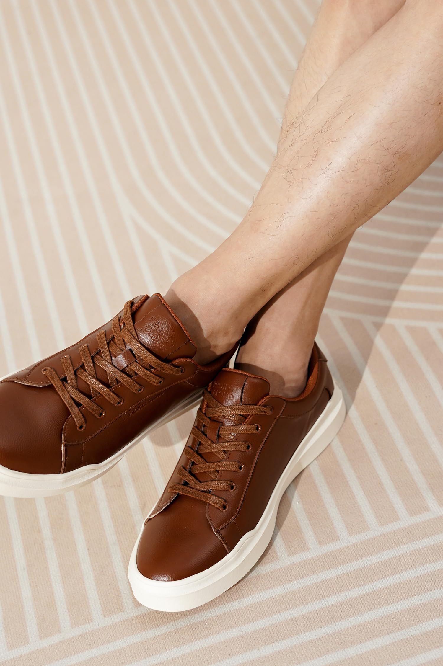 Project Cloud Mens Sneakers - Eco-Friendly Leather Memory Foam Insole Dress Shoes for Men Non Slip Laced-Up Water-Resistant Mens Casual Shoes - Dress Sneakers 2026 (Tilton)