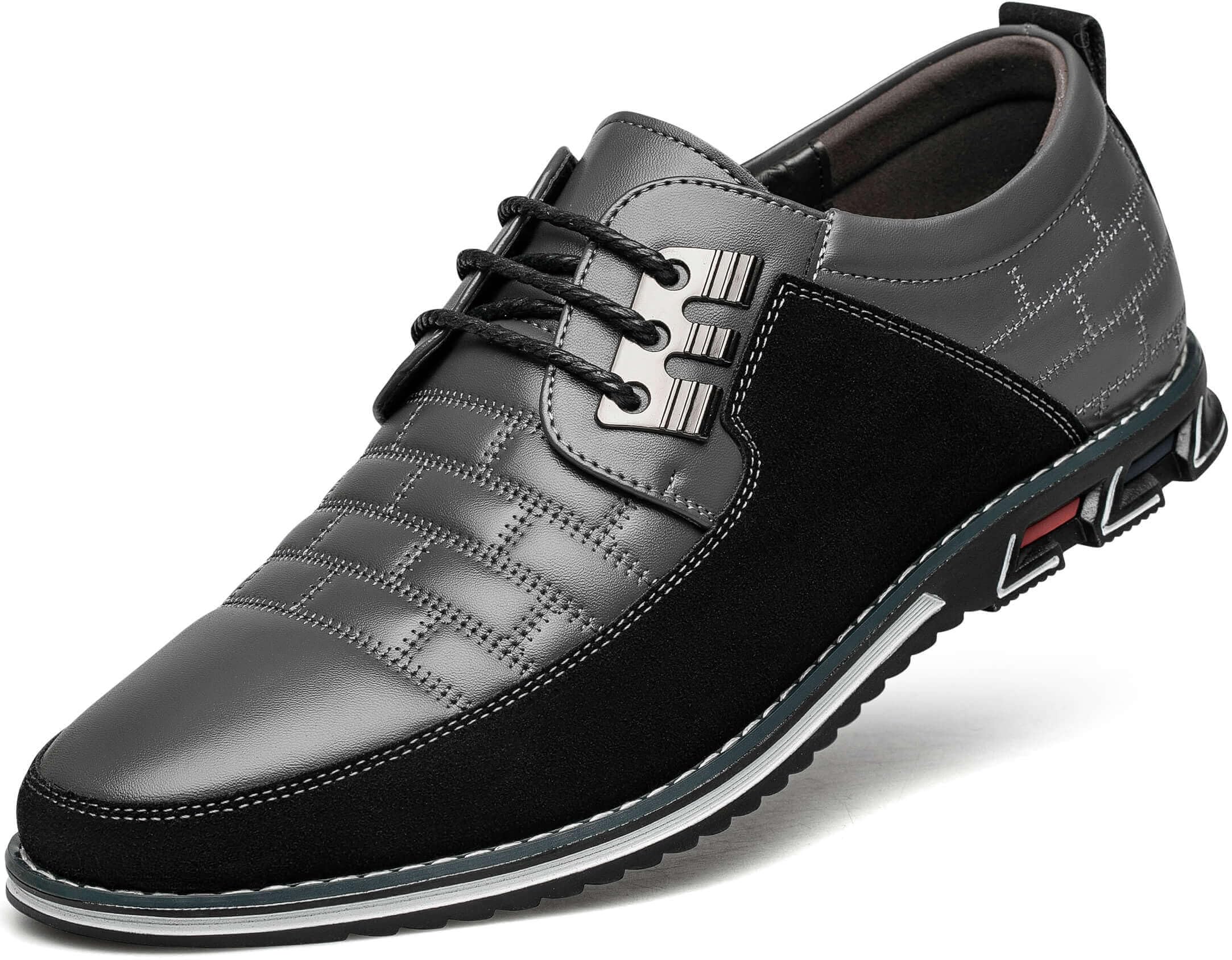 Men's Premium Leather Dress Shoes Comfort Business Casual Oxford Shoes Fashion Dress Sneakers Soft Loafers Derby Shoe for Office Working Walking Driving