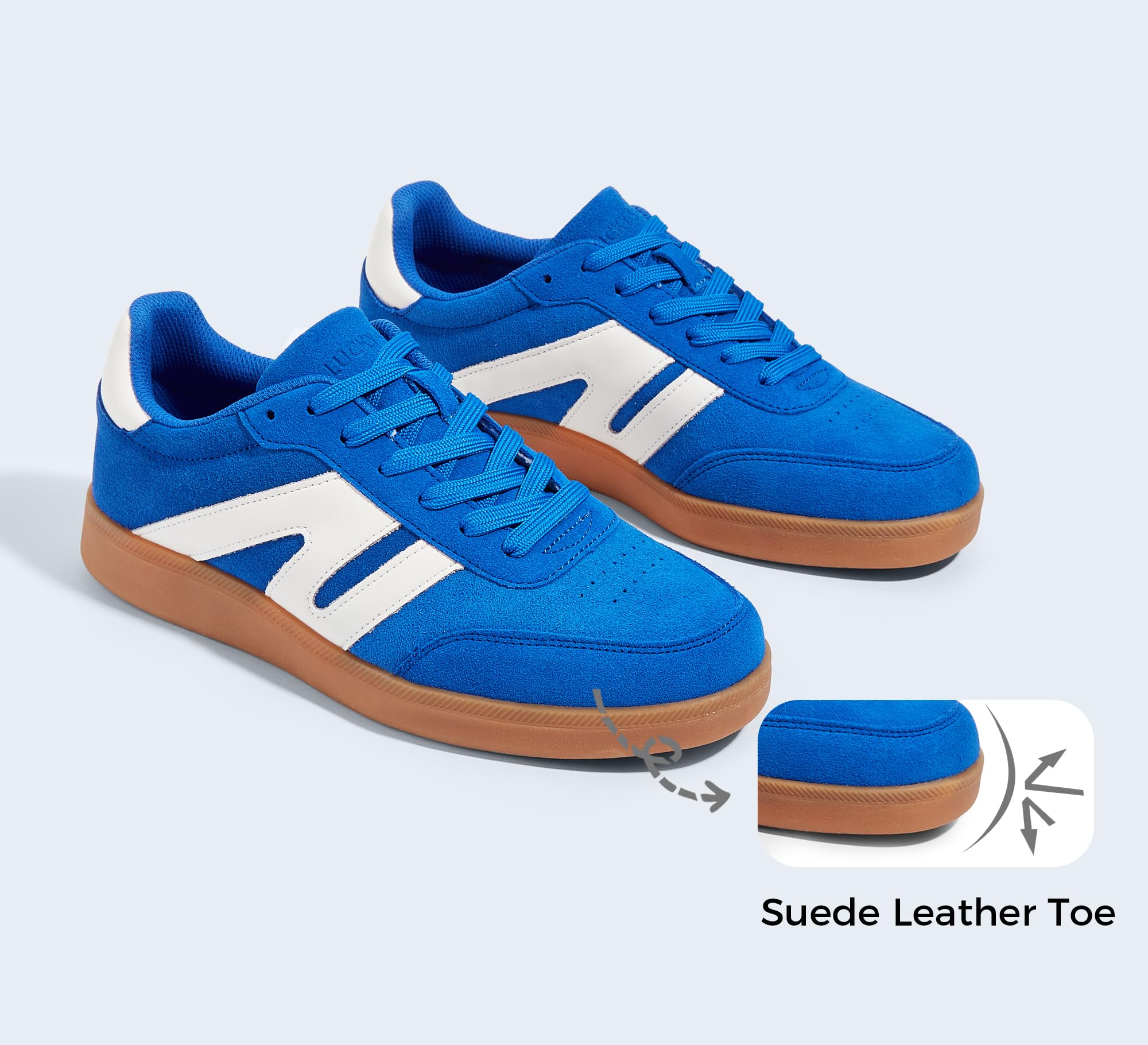 LUCKY STEP Men's Retro Fashion Sneakers Low Top Comfort Trainers Casual Lightweight Classic Walking Shoes