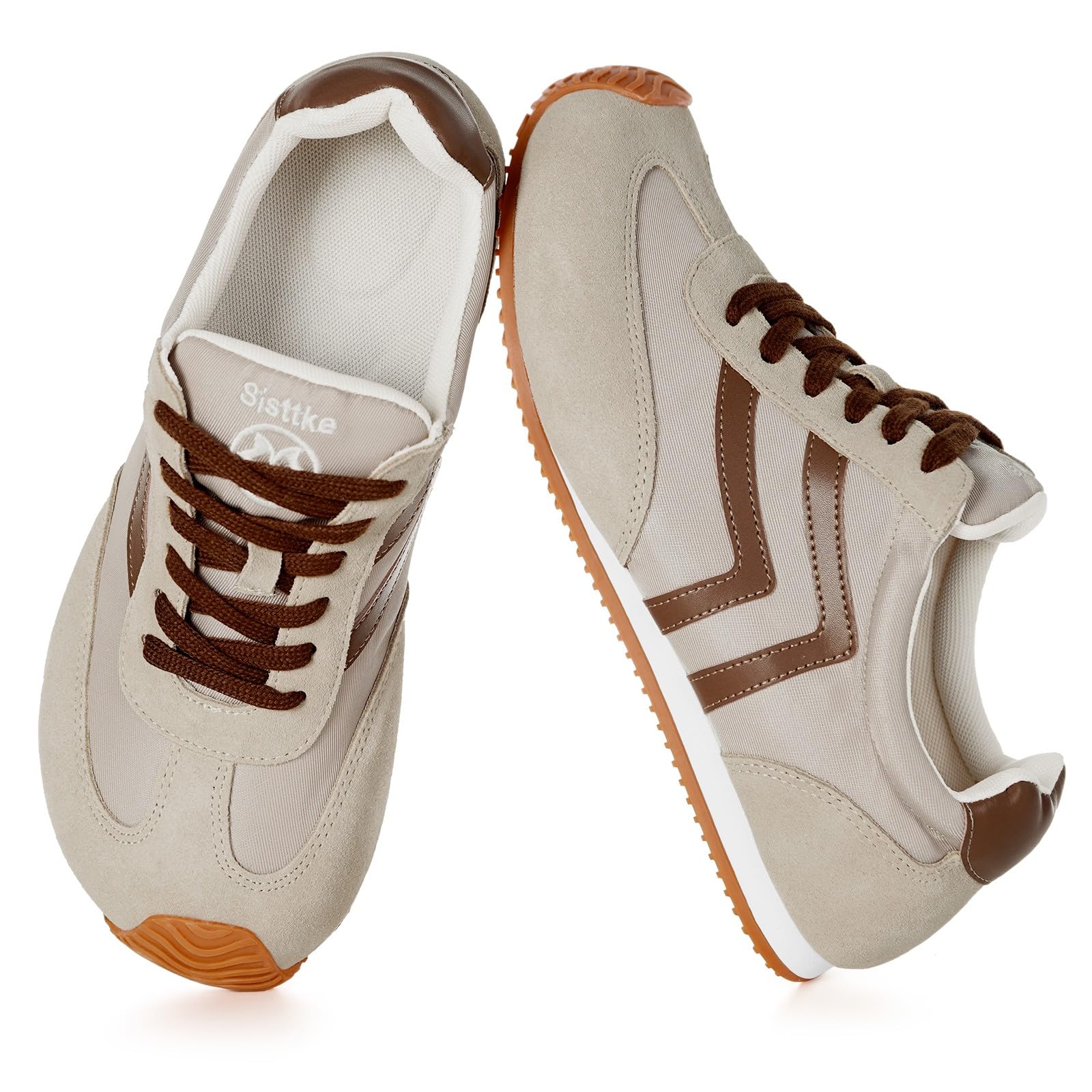 Casual Sneakers for Men Wide Width Fashion Sneakers Genuine Leather Trendy Lace-Up Walking Shoes Lightweight Comfort Non Slip for Outdoor with Memory Foam Insole