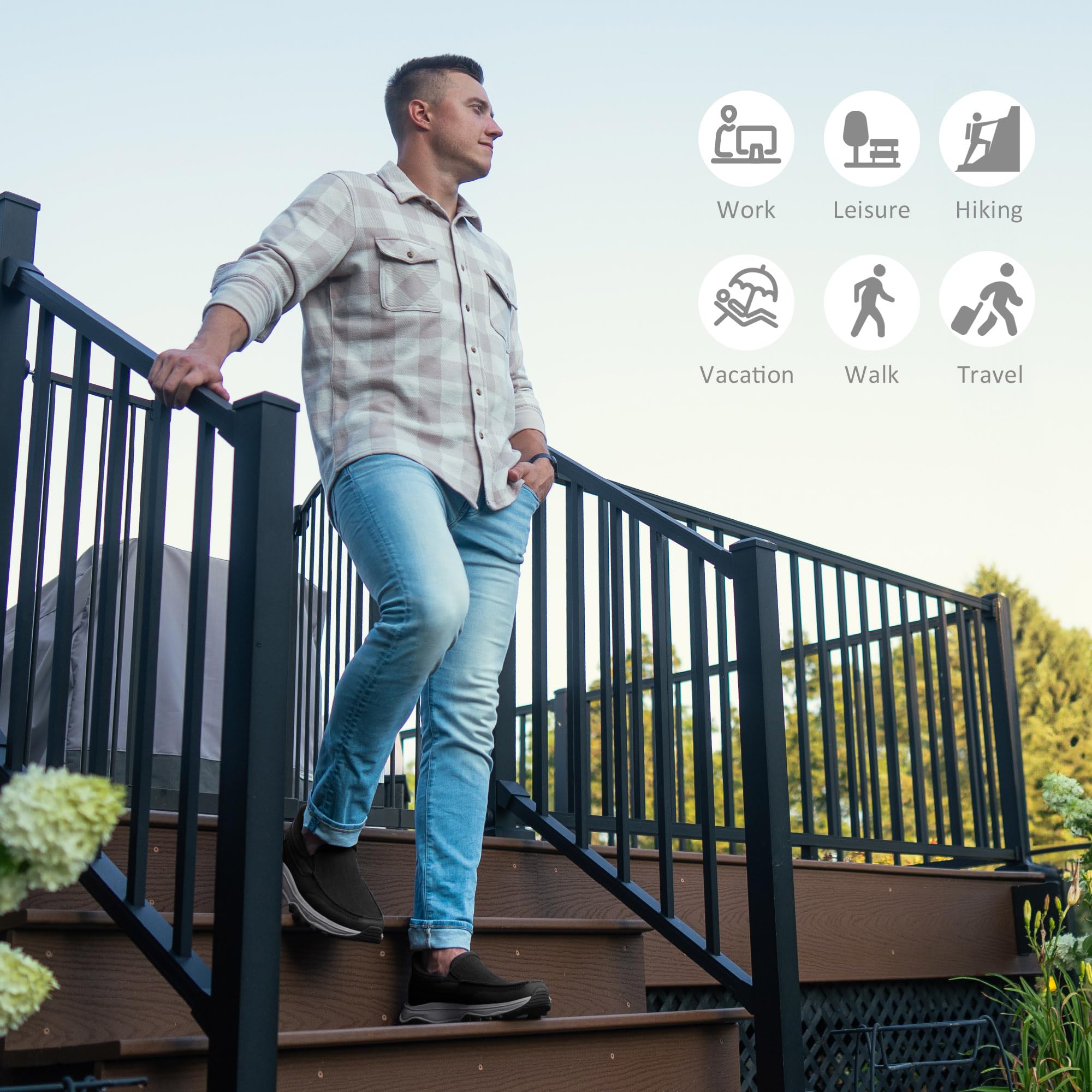 Coostar Slip On Shoes for Men Orthopedic Walking Loafers with Arch Support Canvas Shoe Casual