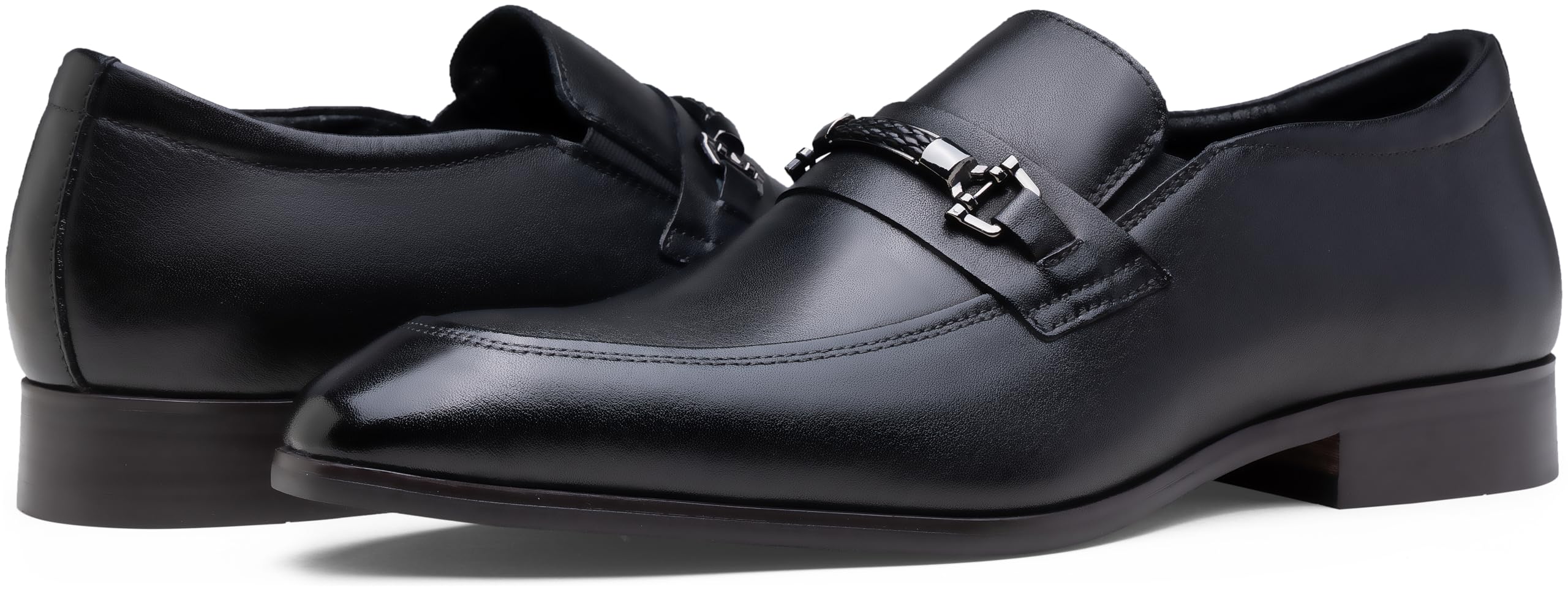 Jousen Men's Loafers Dress Shoes Premium Leather Slip on Loafers for Men (AMY3057A Black 10.5)
