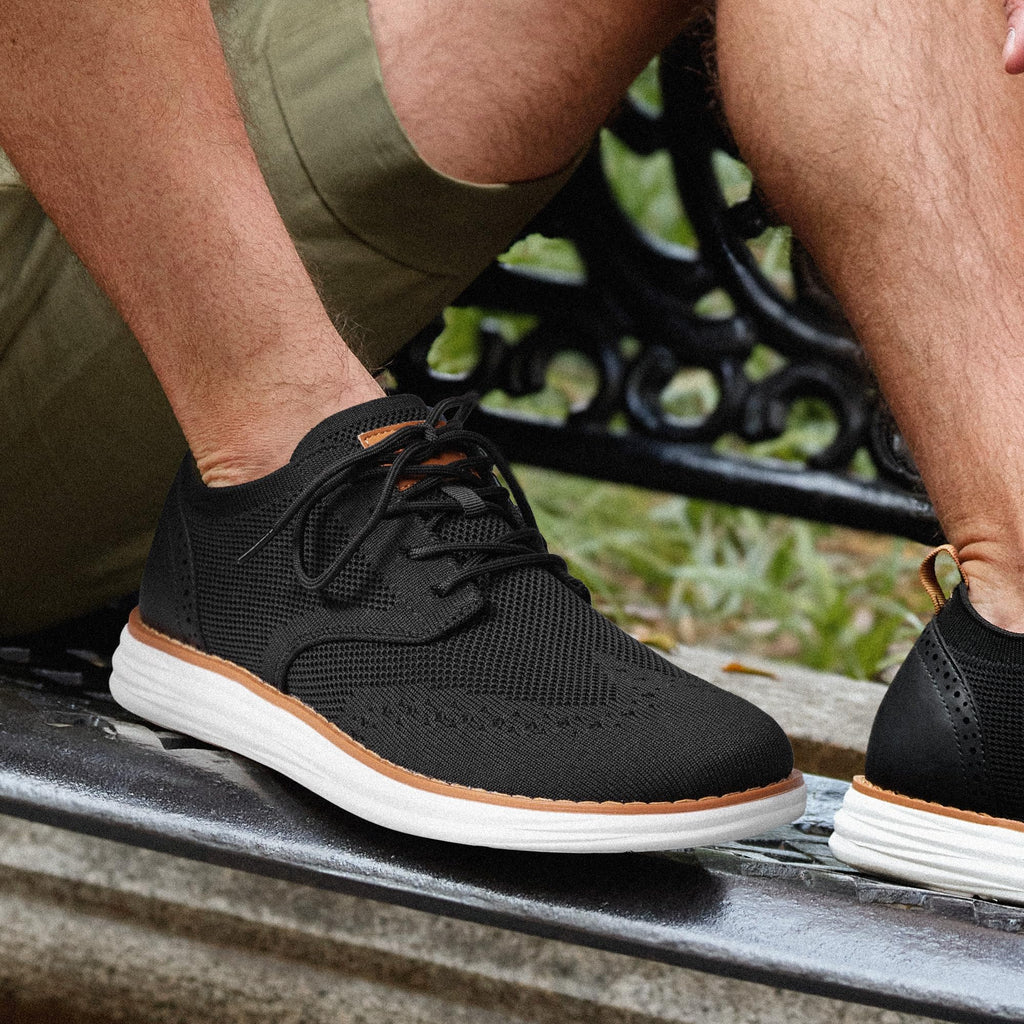 Bruno Marc Men's KnitFlex Craft Mesh Oxfords Sneakers Casual Dress Lace-Up Lightweight Walking Shoes